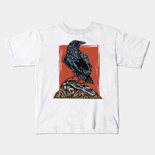 Raven Stomping on Skull Kids T-Shirt